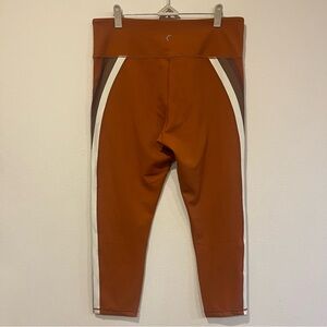 Zyia Active Joplin High-Rise 7/8 Length Stripe Burnt Orange Leggings Size 16-18
